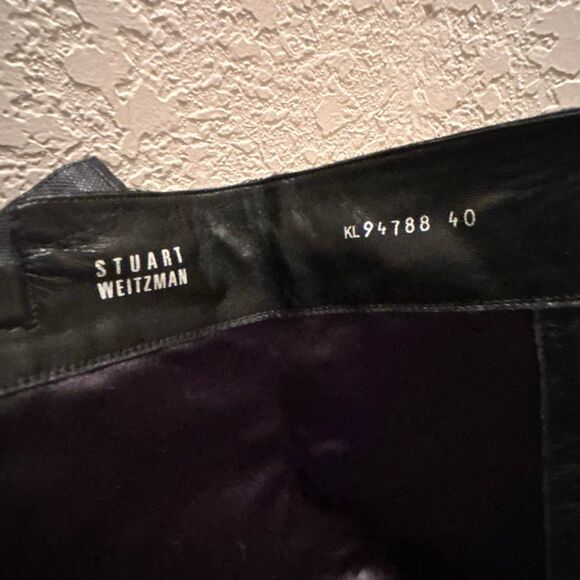 Stuart Weitzman Size 10 Triple Buckle Tall Riding Boots Black Leather Edgy Alt - Picture 9 of 9